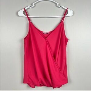 Naked Zebra. M Pink Spaghetti Strap Overlap Tank